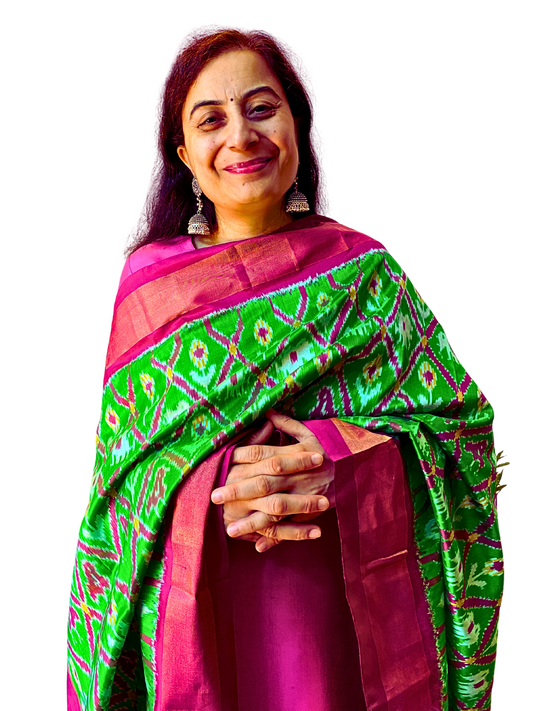 Green silk dupatta | Traditional Festive Dupatta for Women , SILK  MARK CERTIFIED