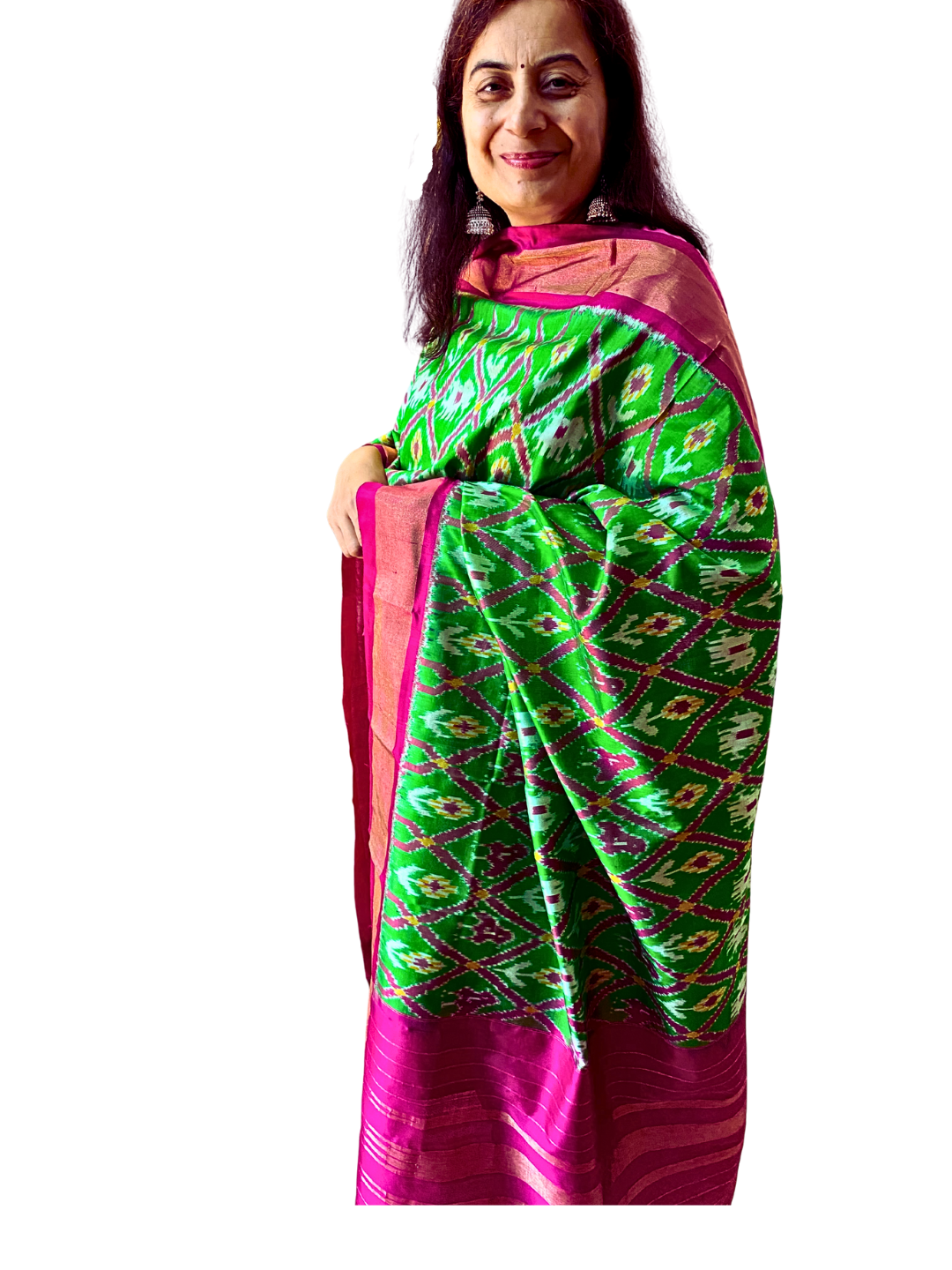 Green silk dupatta | Traditional Festive Dupatta for Women , SILK  MARK CERTIFIED
