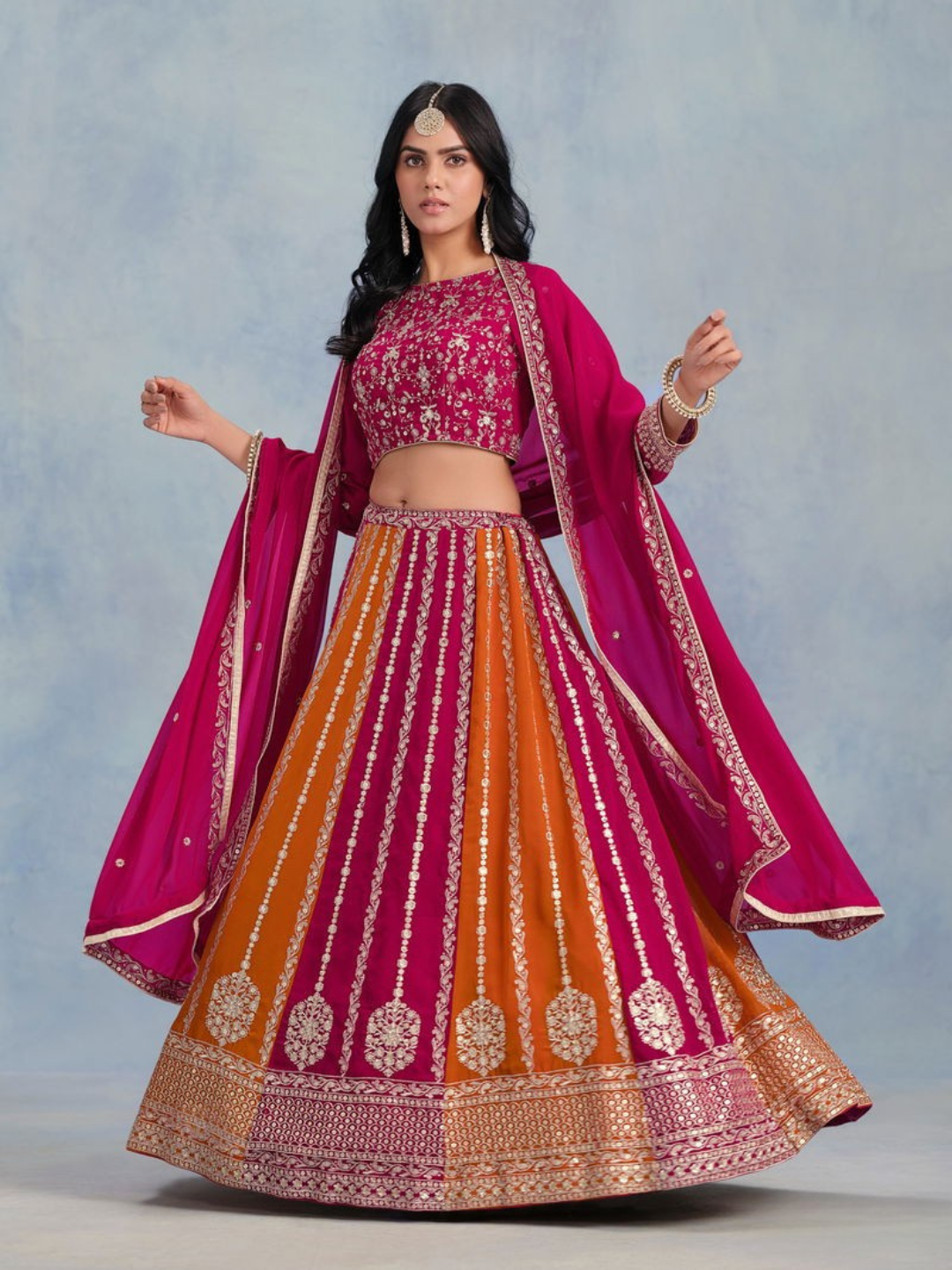 Traditional Embroidered Lehenga Choli ,Indian Wedding Outfit , Party Wear Ghagra Choli , Festival & Pooja Dress