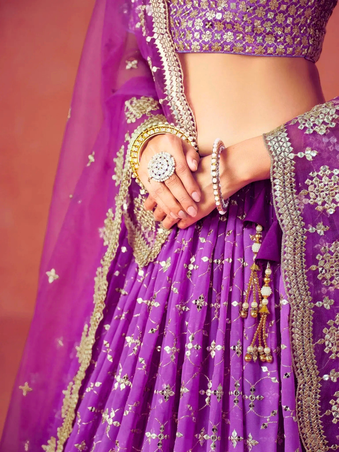 Purple Embroidered Wedding Lehenga Choli | Party Wear & Festive Indian Outfit