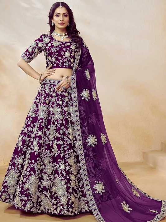 Purple Classic Indian Lehenga Choli – Perfect Attire for Weddings & Special Events
