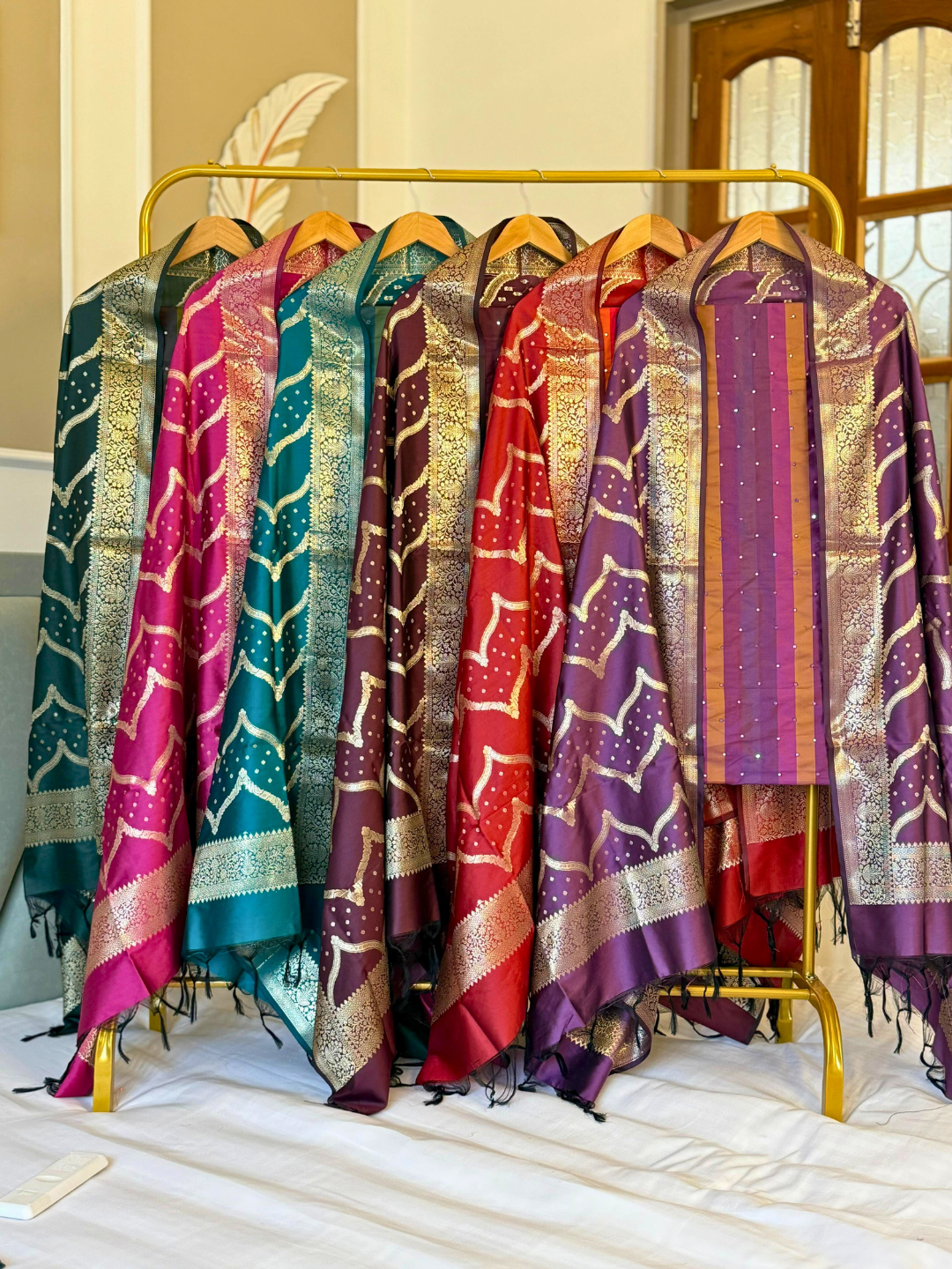 Banarasi Silk Blend Unstitched Suit Set for Women | Wedding & Party Wear Dress Material