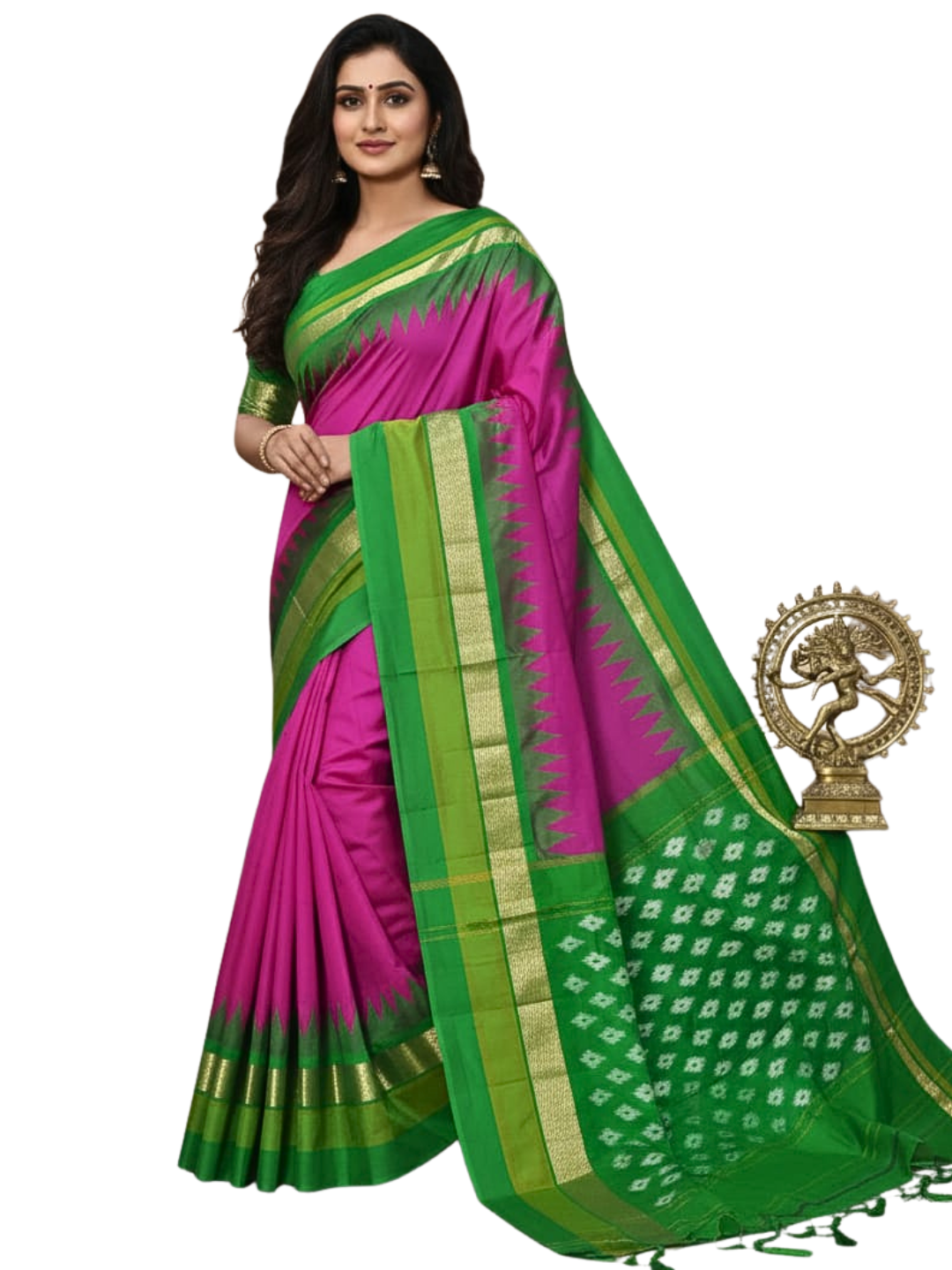 100% Pure Ikat Silk Saree | Traditional Handloom Saree for Weddings & Celebrations