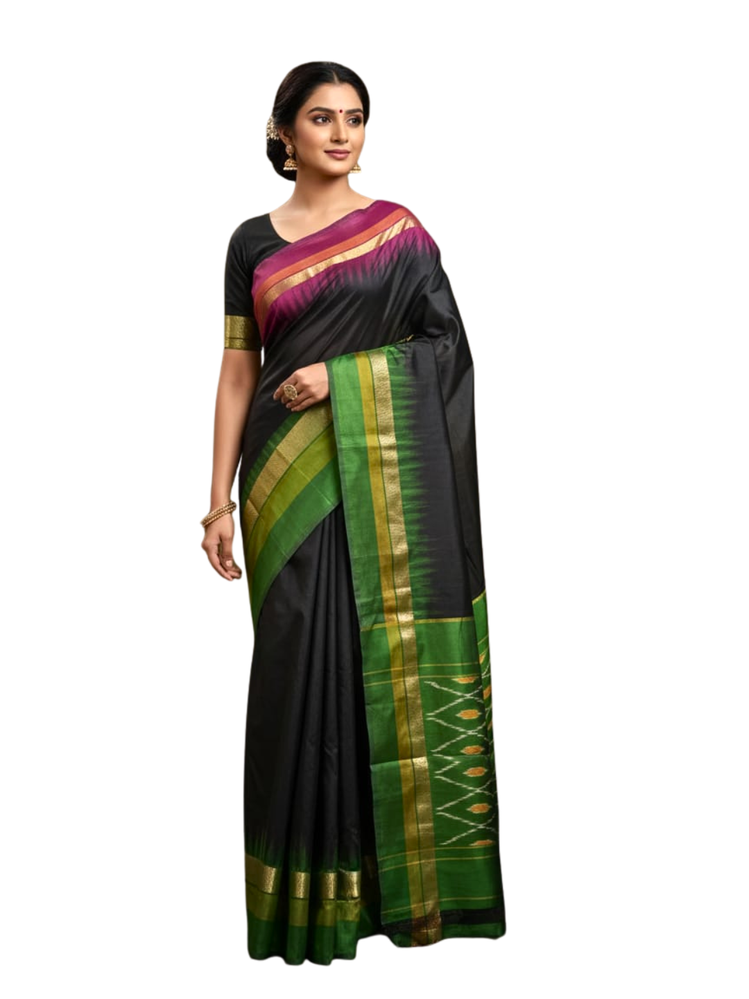 100% Pure Ikat Silk Saree | Traditional Handloom Saree for Weddings & Celebrations