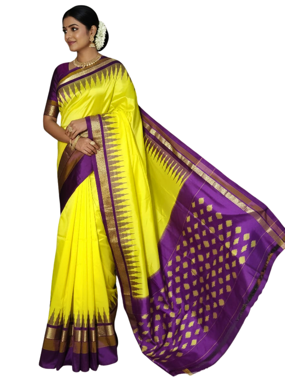 100% Pure Ikat Silk Saree | Traditional Handloom Saree for Weddings & Celebrations