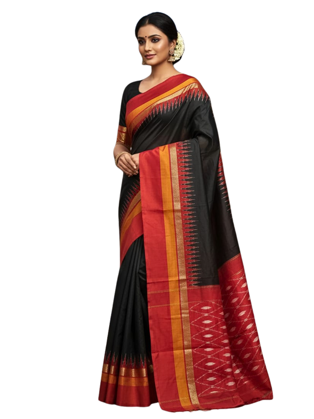 100% Pure Ikat Silk Saree | Traditional Handloom Saree for Weddings & Celebrations