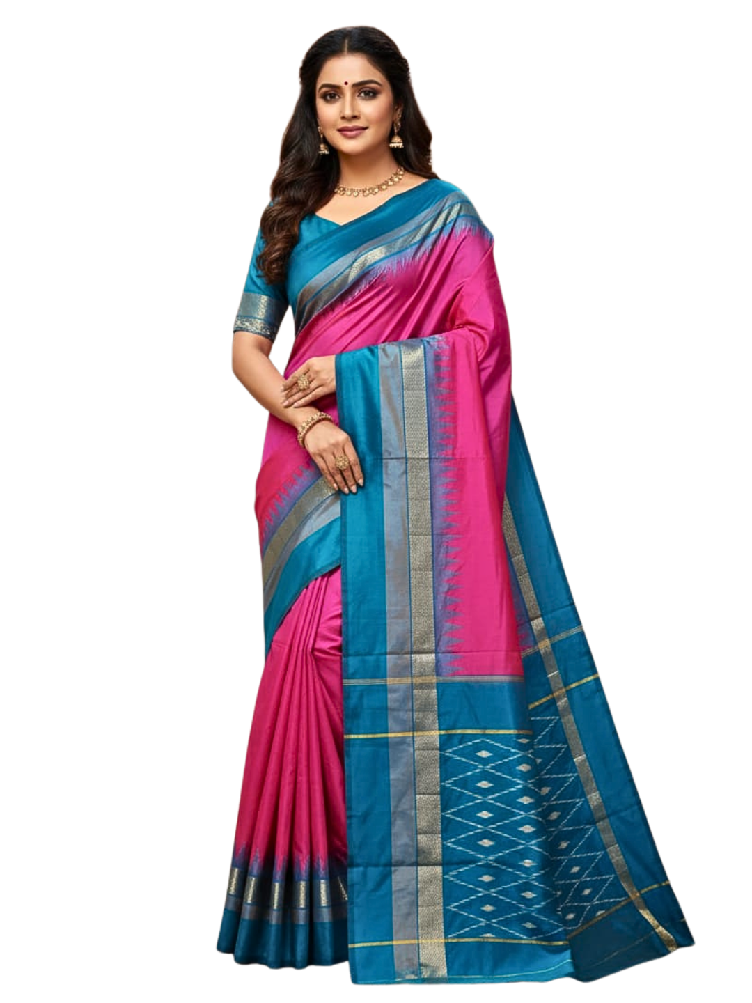 100% Pure Ikat Silk Saree | Traditional Handloom Saree for Weddings & Celebrations