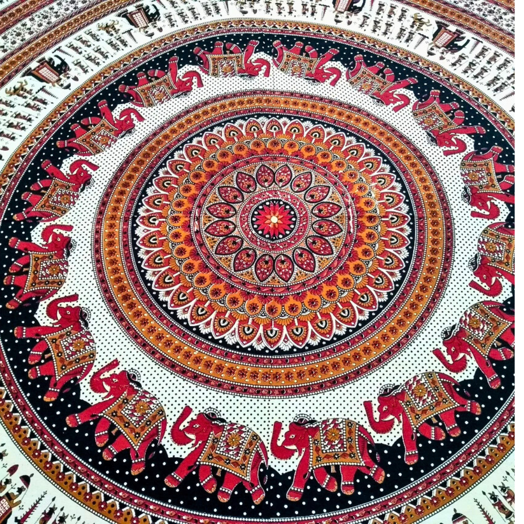 Black & White  100% Cotton Queen Size Bedcover , Ethnic Jaipuri Bedsheet