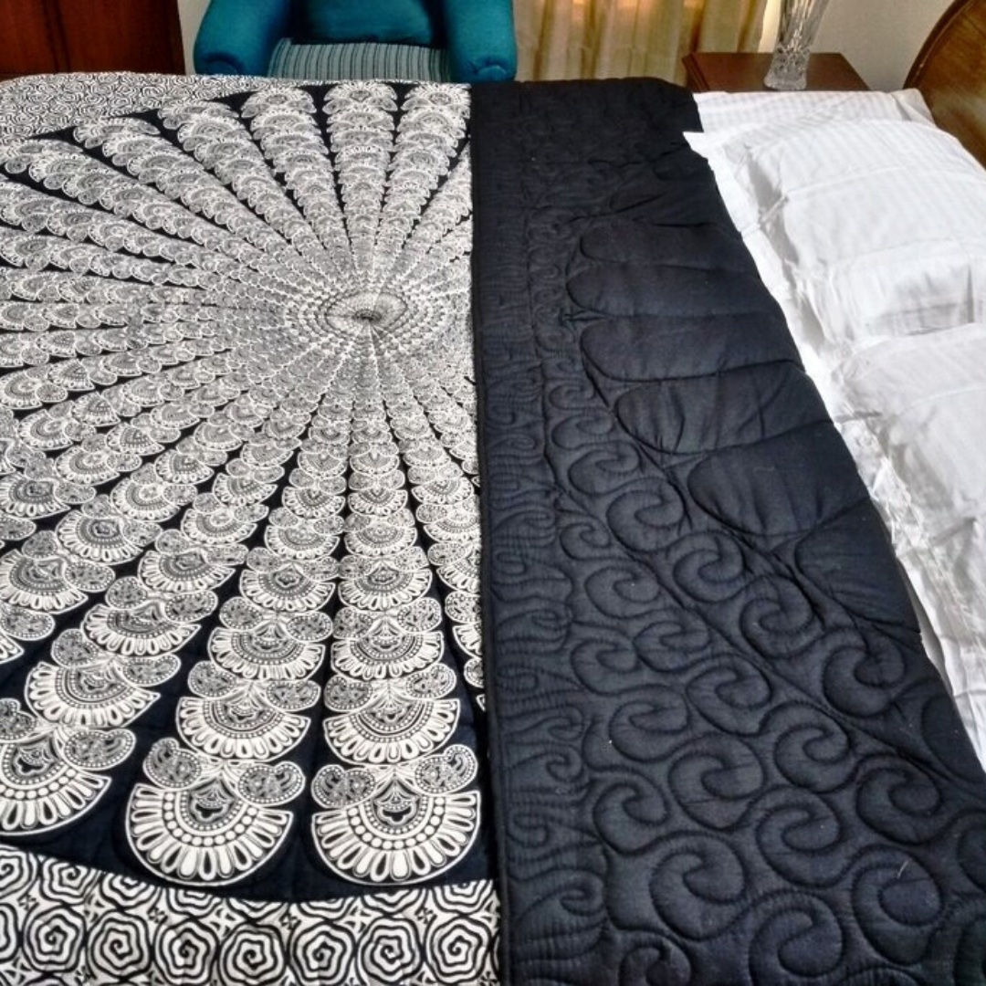 Black  and White Queen Size Quilt