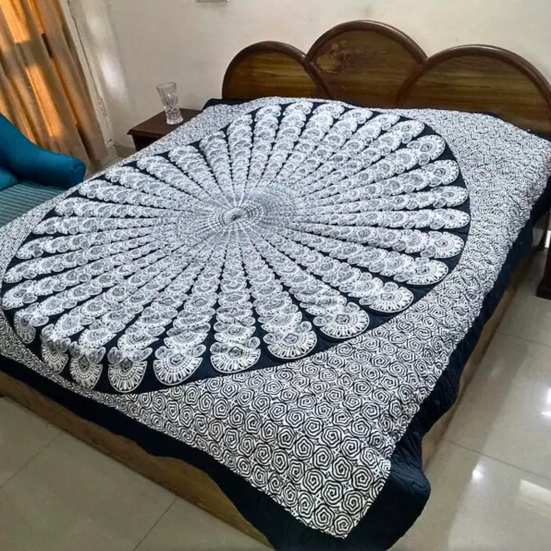 Black  and White Queen Size Quilt