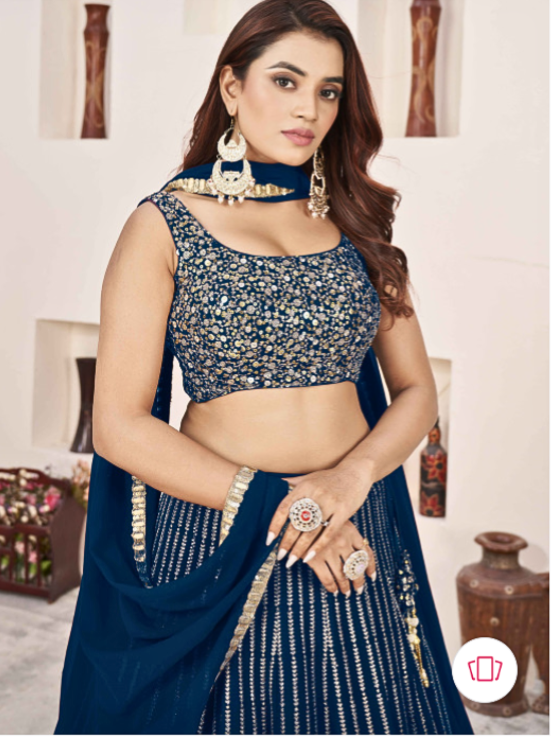 Blue Party Wear and Wedding Wear Embroidered Lehenga Choli