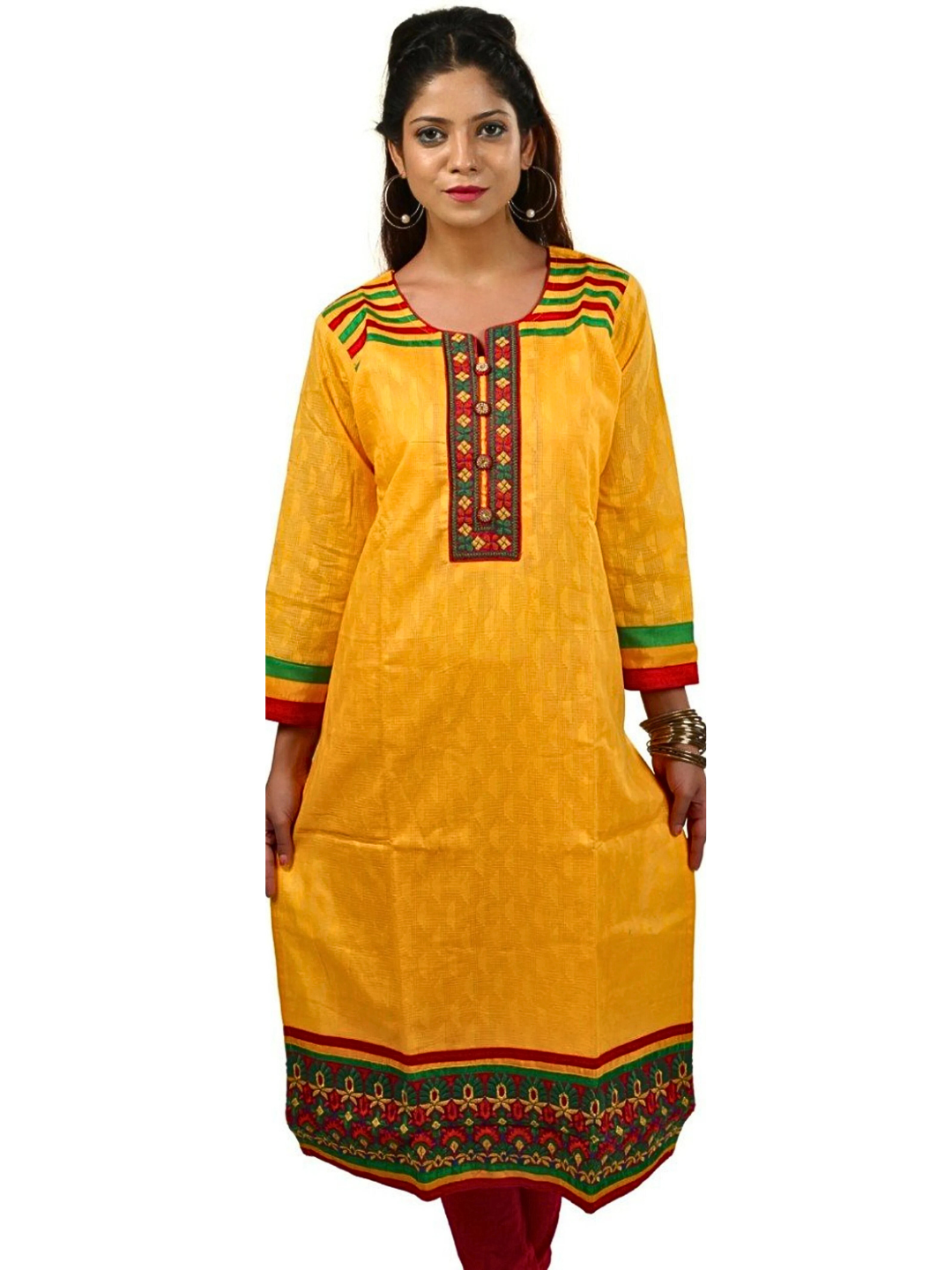Yellow Cotton Kurta for Women | Comfortable Summer Ethnic Wear