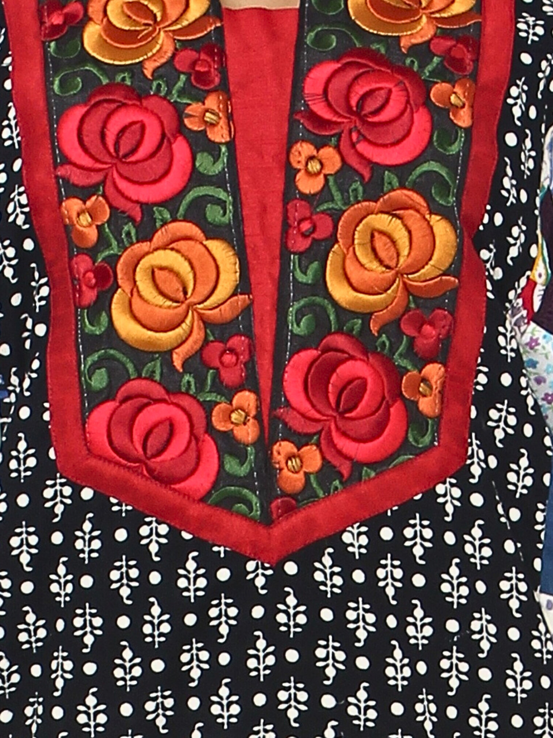 Plus Size Cotton Black & White A-Line Kurta