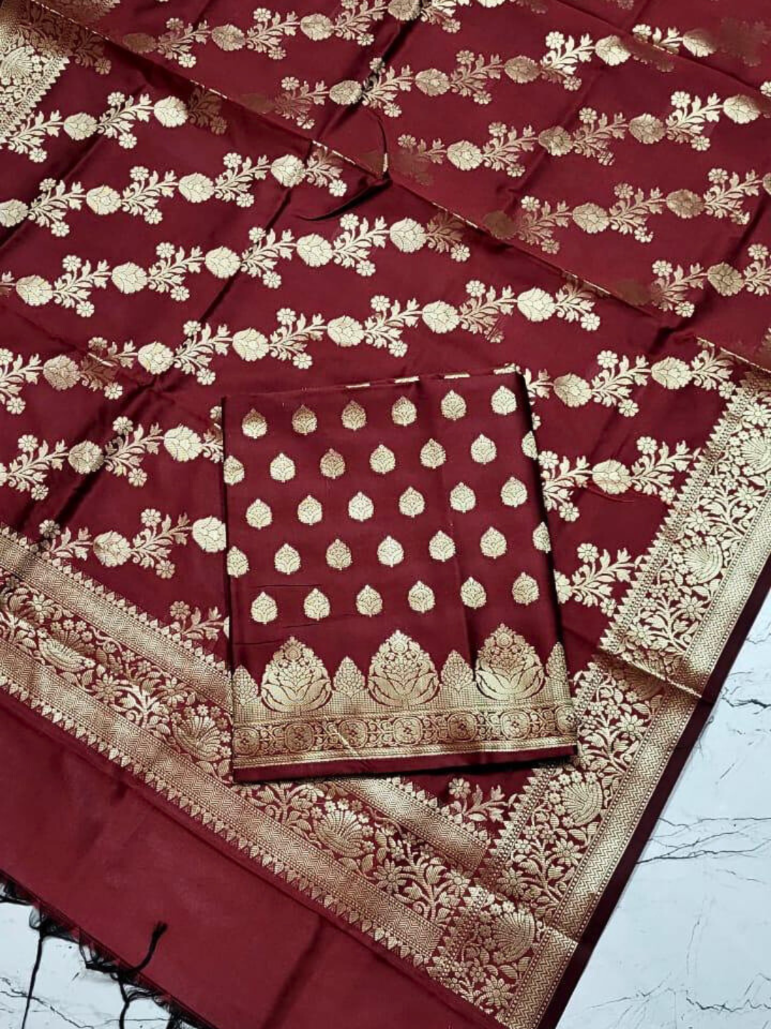 Festive & Wedding Wear Banarasi Silk Blend Salwar Suit Fabric