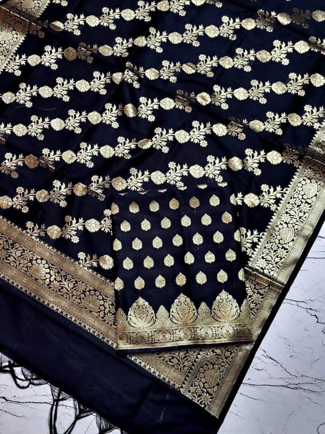 Festive & Wedding Wear Banarasi Silk Blend Salwar Suit Fabric