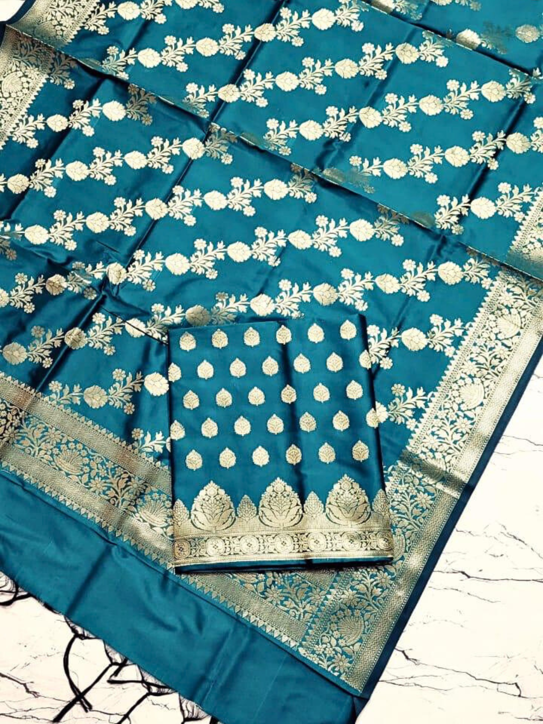 Festive & Wedding Wear Banarasi Silk Blend Salwar Suit Fabric