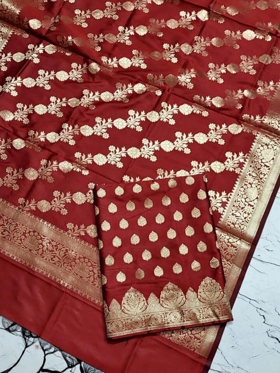 Festive & Wedding Wear Banarasi Silk Blend Salwar Suit Fabric