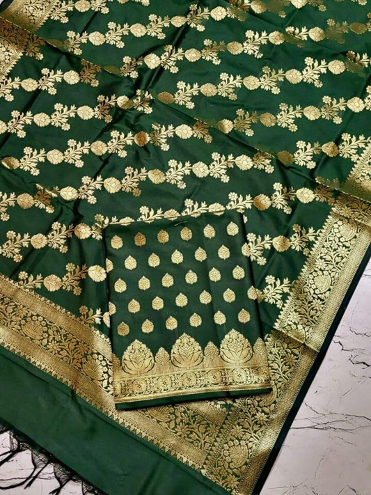 Festive & Wedding Wear Banarasi Silk Blend Salwar Suit Fabric