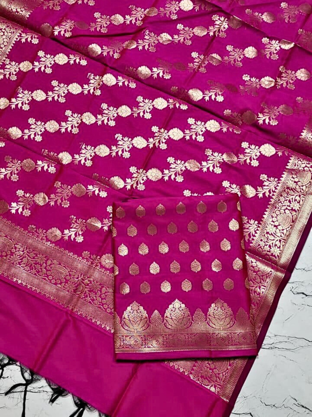 Festive & Wedding Wear Banarasi Silk Blend Salwar Suit Fabric