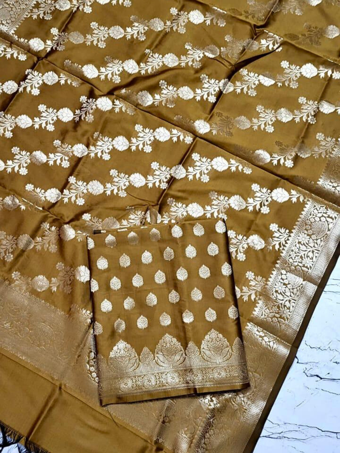 Festive & Wedding Wear Banarasi Silk Blend Salwar Suit Fabric