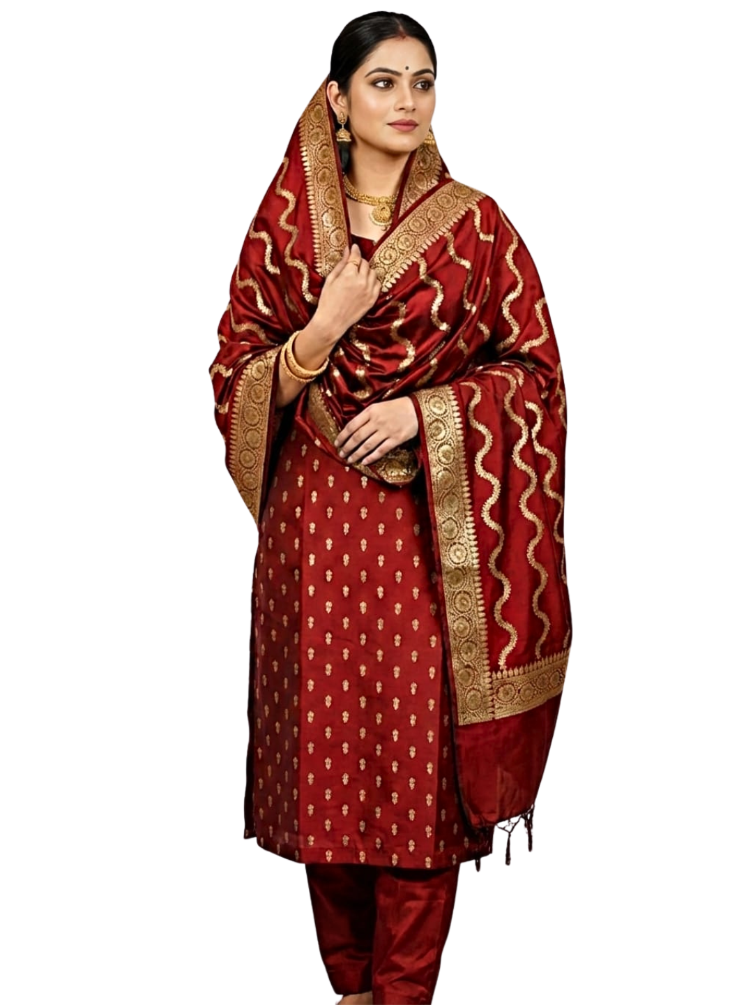 Banarasi Silk Salwar Suit Set for Women – Eid Special Party Wear | Wedding Guest Festive Outfit with Zari Dupatta