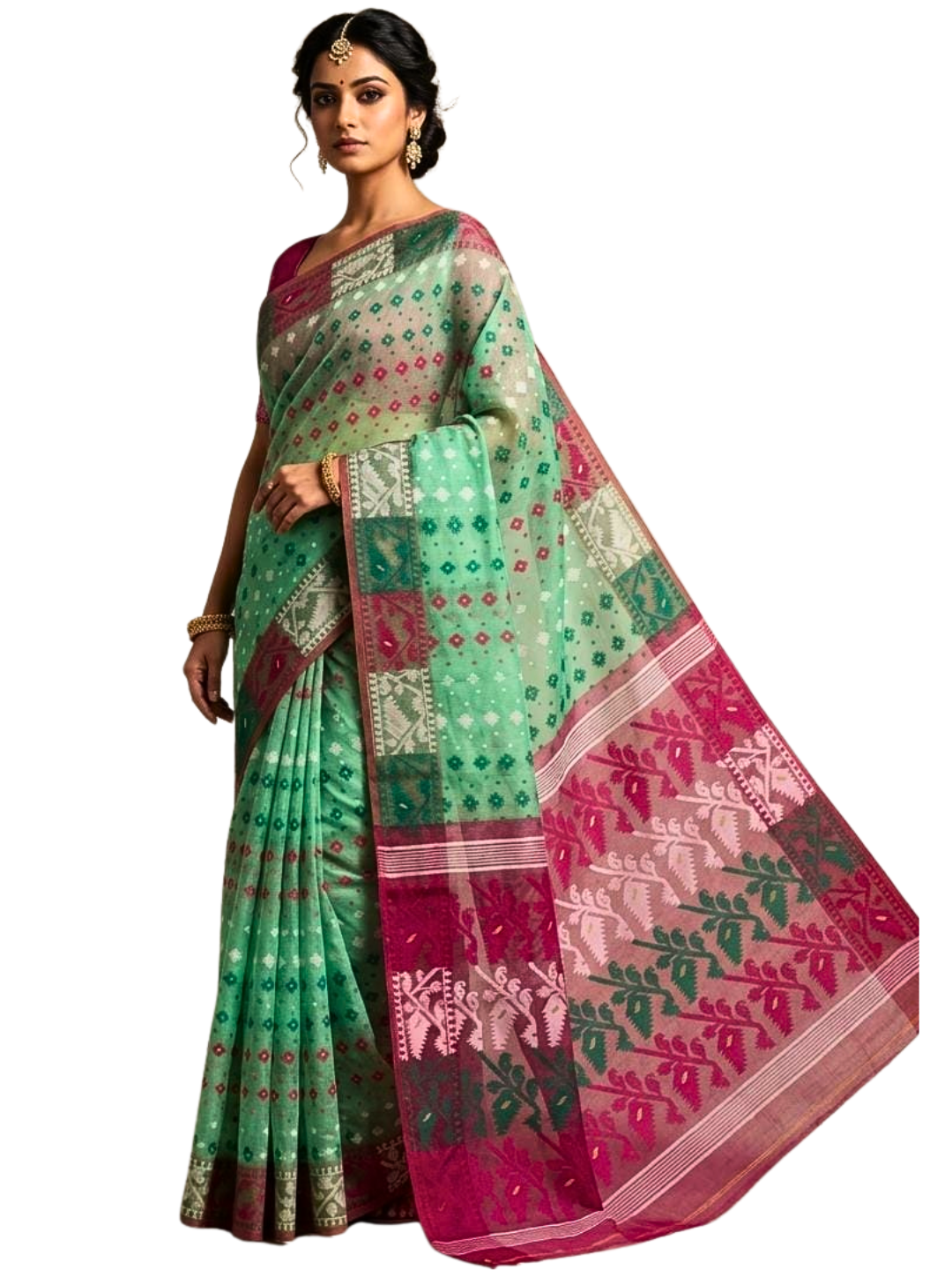Authentic Jamdani Cotton Saree | Breathable Summer Saree