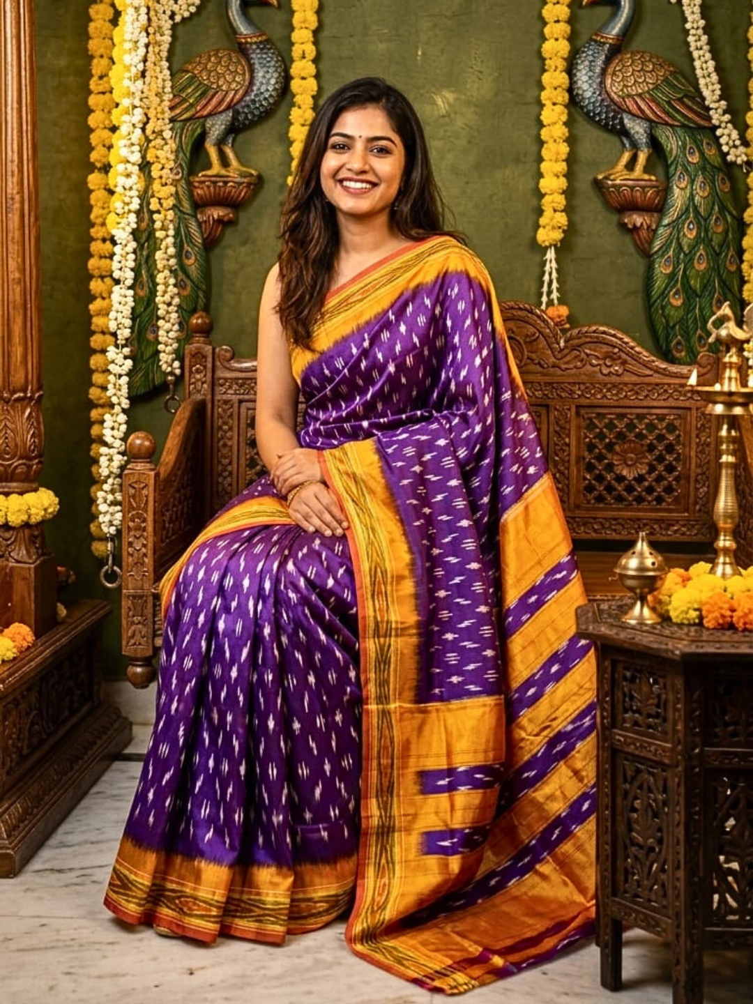 Authentic Ikat Silk Saree | Pure Handloom Silk Saree | Festive & Occasion Wear Saree