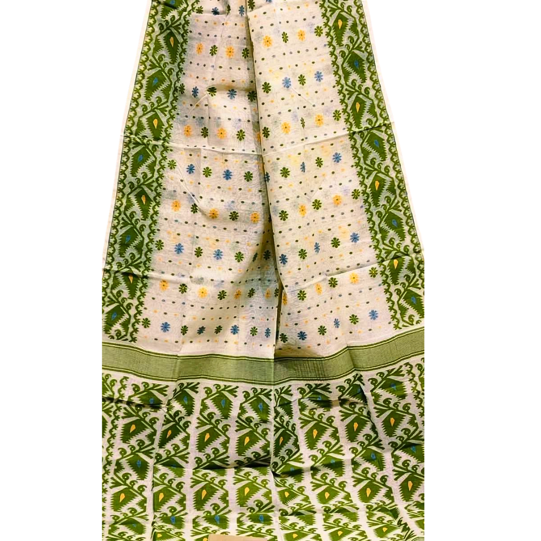 Pure Cotton Jamdani Saree with Blouse Piece, Handloom Saree