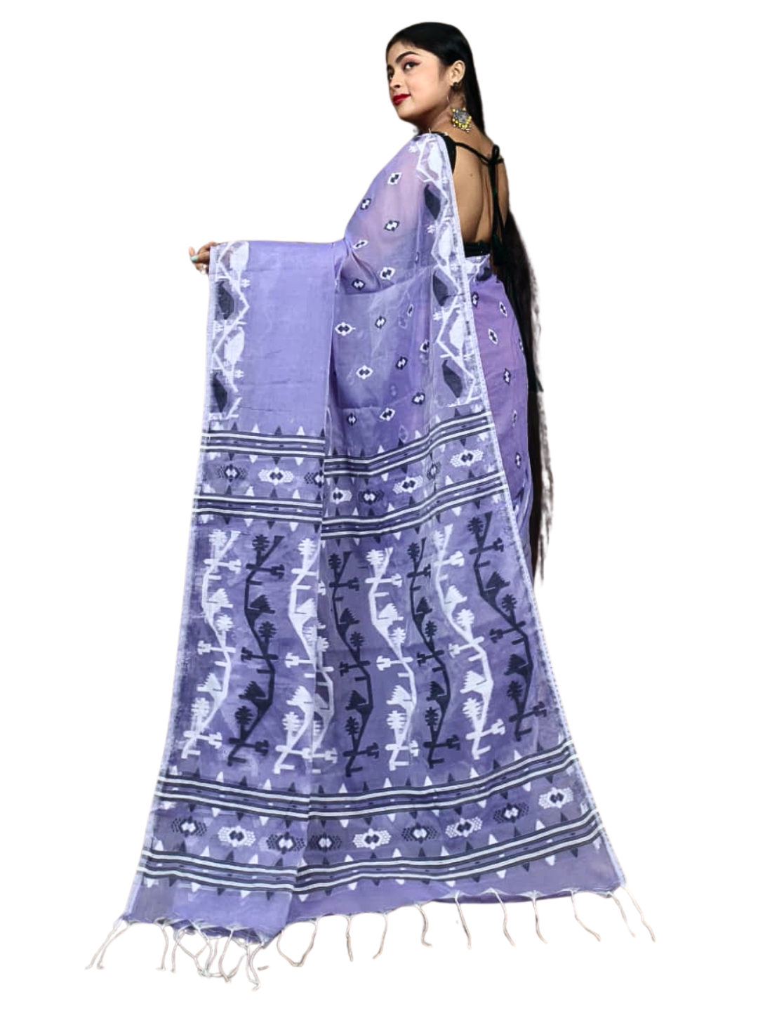 Soft Cotton Jamdani Saree, Breathable Summer Saree