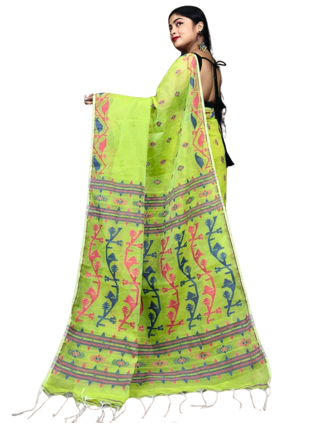 Soft Cotton Jamdani Saree, Breathable Summer Saree