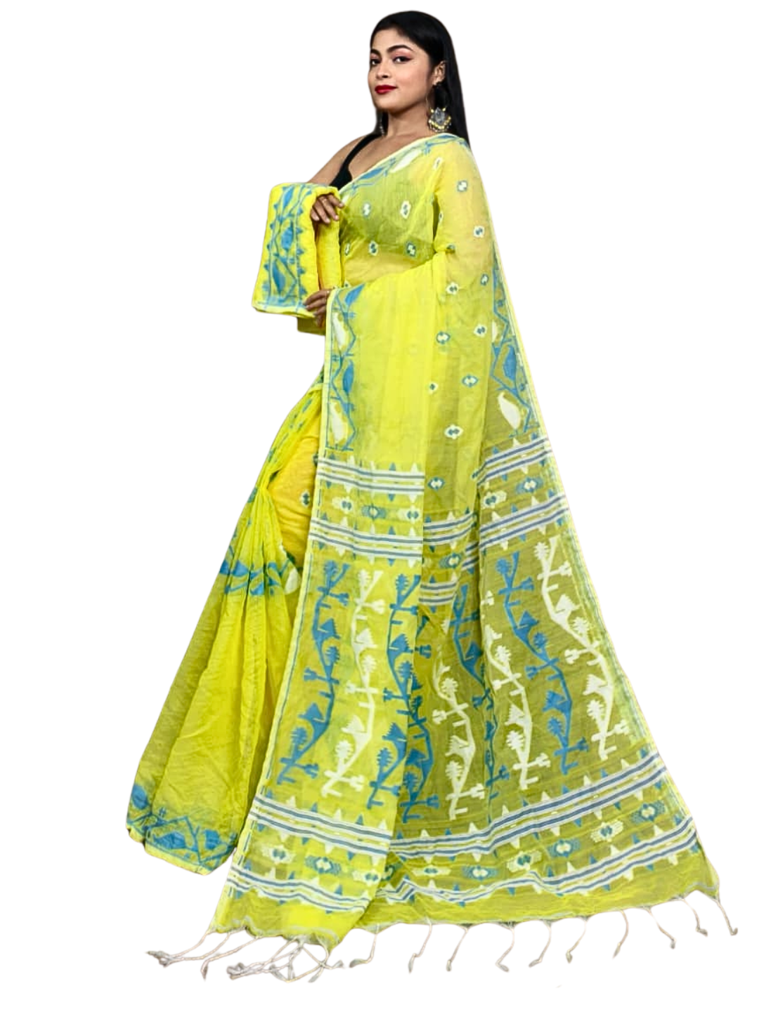 Soft Cotton Jamdani Saree, Breathable Summer Saree
