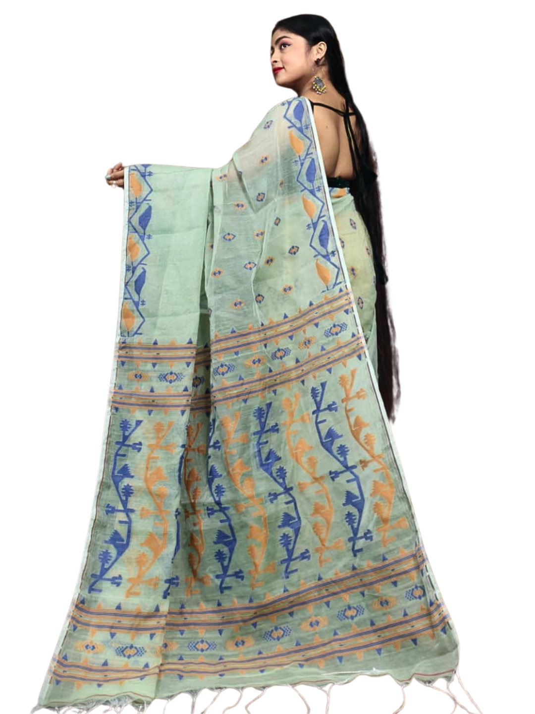 Soft Cotton Jamdani Saree, Breathable Summer Saree