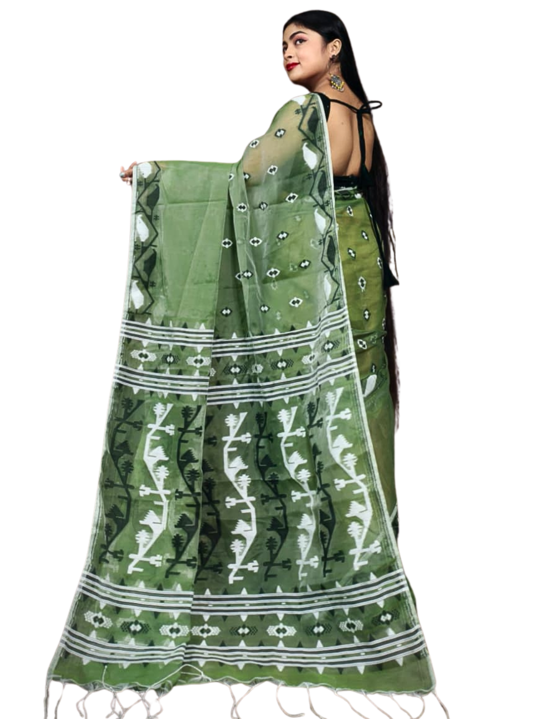 Soft Cotton Jamdani Saree, Breathable Summer Saree