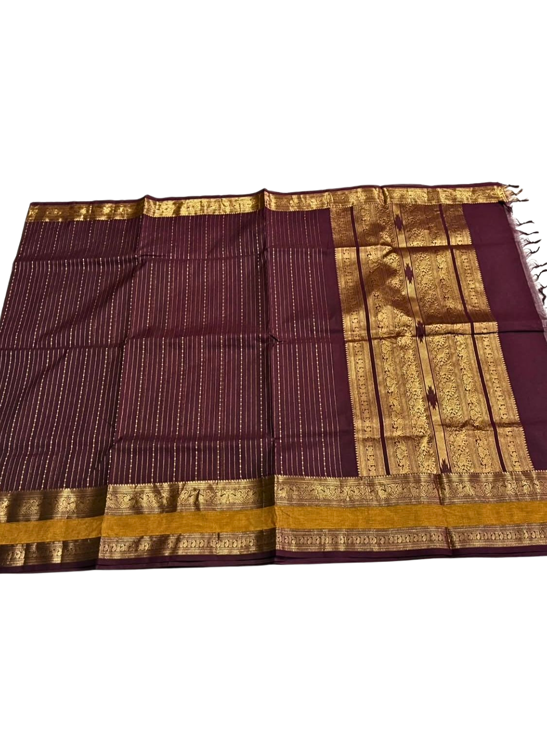 Lightweight Summer Wedding Saree | Handwoven Kanchi Cotton Saree with Rich Pallu