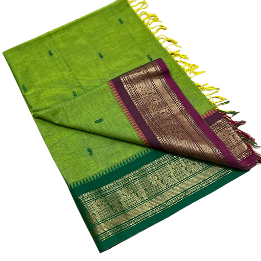 Lightweight Kanchi Cotton Saree for Hot Weather | Soft Handloom Saree