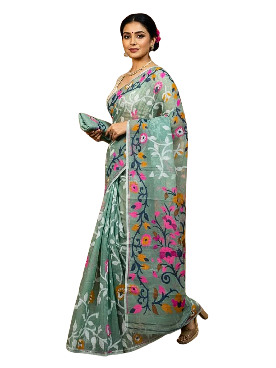 Elegant Handwoven Jamdani Cotton Saree