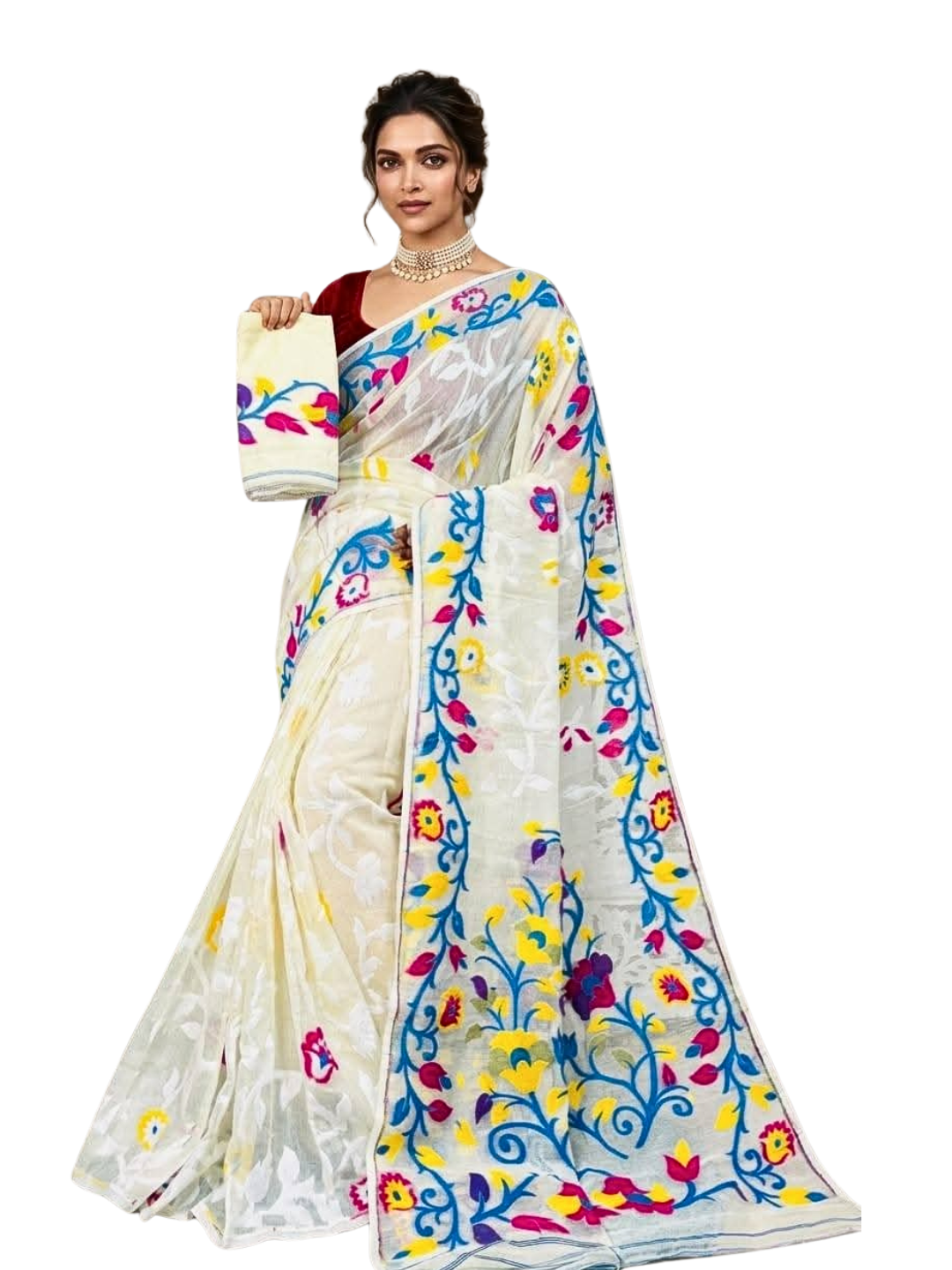 Elegant Handwoven Jamdani Cotton Saree