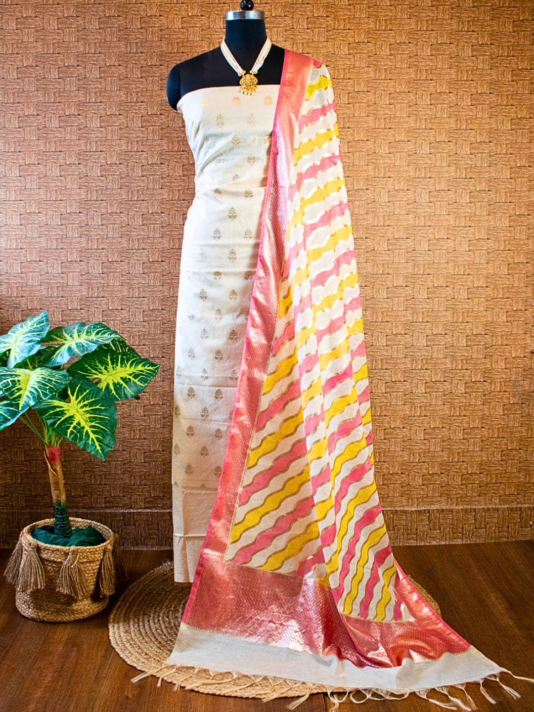 Handwoven Banarasi Chanderi Dress Material | Party Wear Salwar Suit for Women