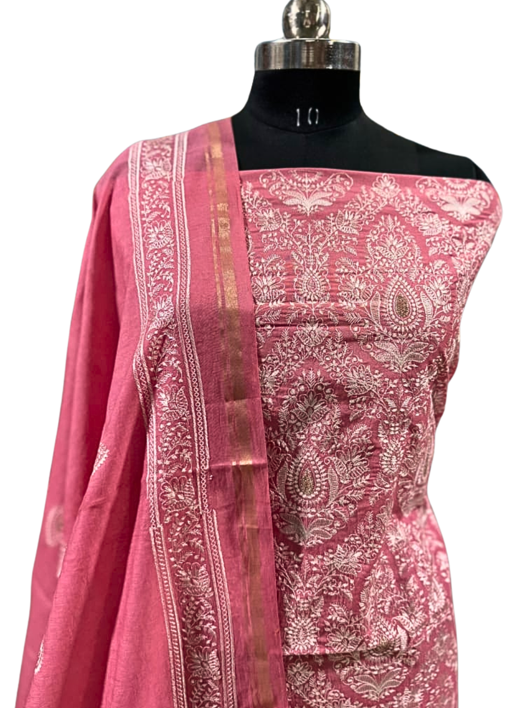Banarasi Chanderi Embroidered Suit Set