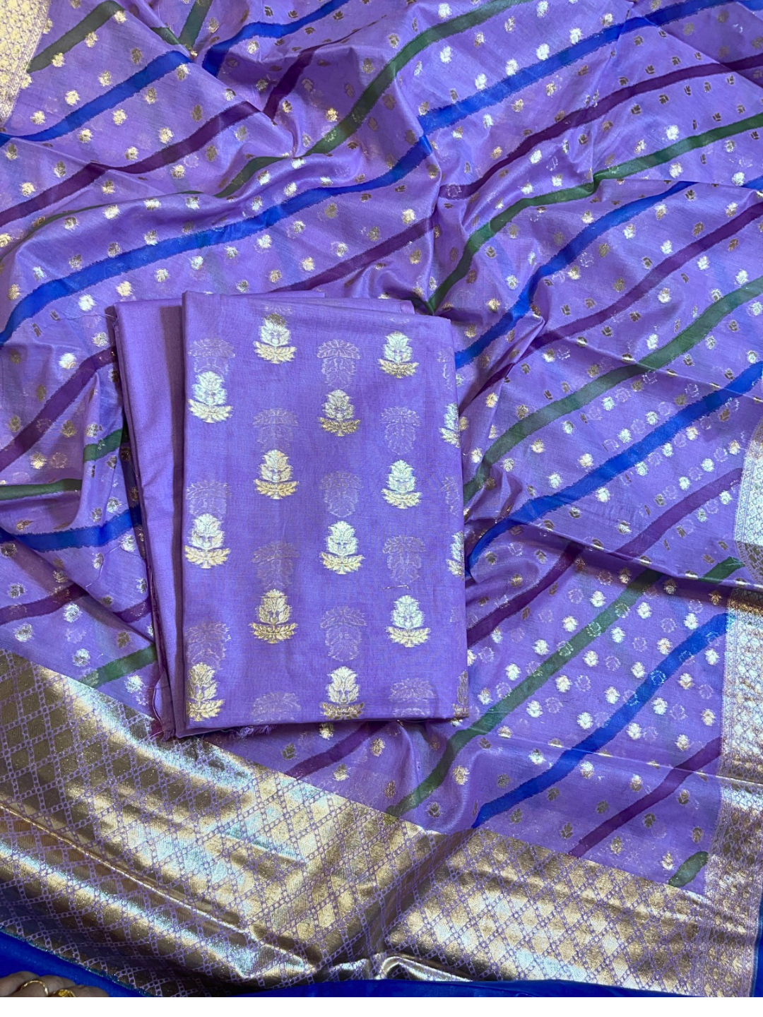 Handwoven Banarasi Chanderi Unstitched Party Wear Dress Material