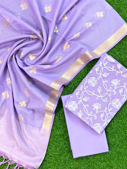 Banarasi Kota Doria Unstitched Salwar Suit Set for Women