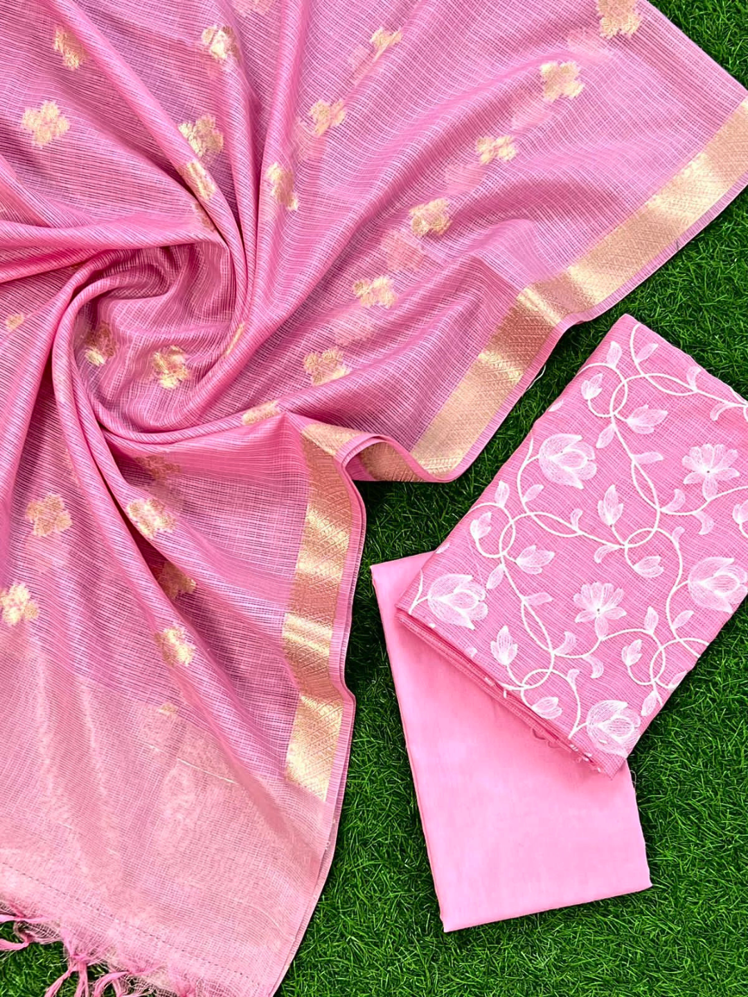 Banarasi Kota Doria Unstitched Salwar Suit Set for Women