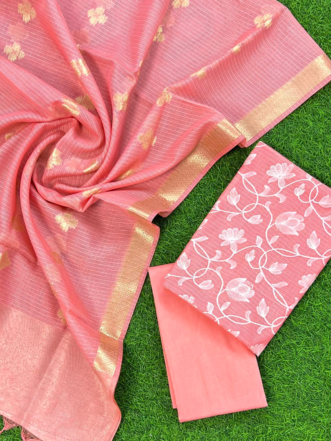 Banarasi Kota Doria Unstitched Salwar Suit Set for Women
