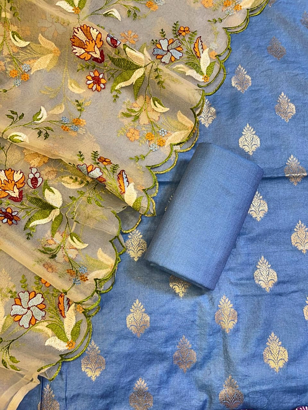 Premium Banarasi Chanderi Cotton Dress Material | Wedding & Party Wear Suit Set