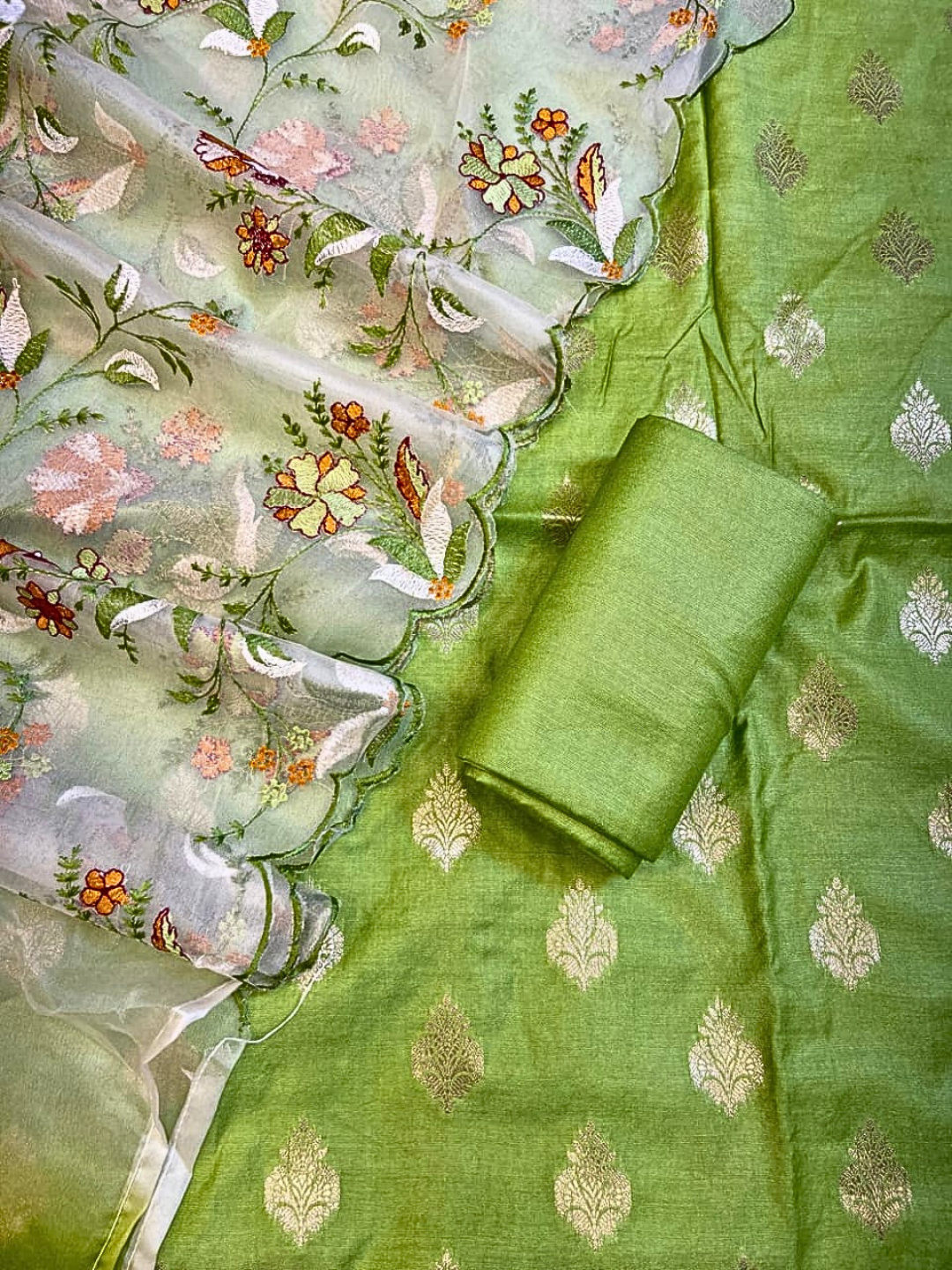 Premium Banarasi Chanderi Cotton Dress Material | Wedding & Party Wear Suit Set