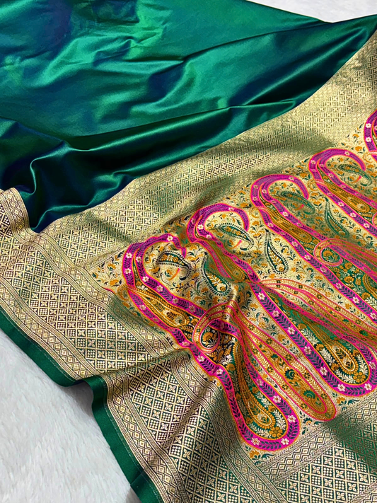 Elegant Banarasi Mashru Silk Saree for Wedding and Festive Wear