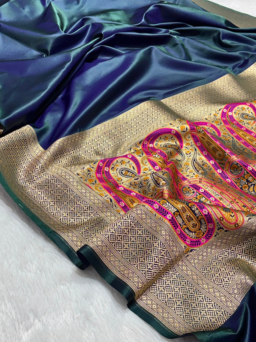 Elegant Banarasi Mashru Silk Saree for Wedding and Festive Wear