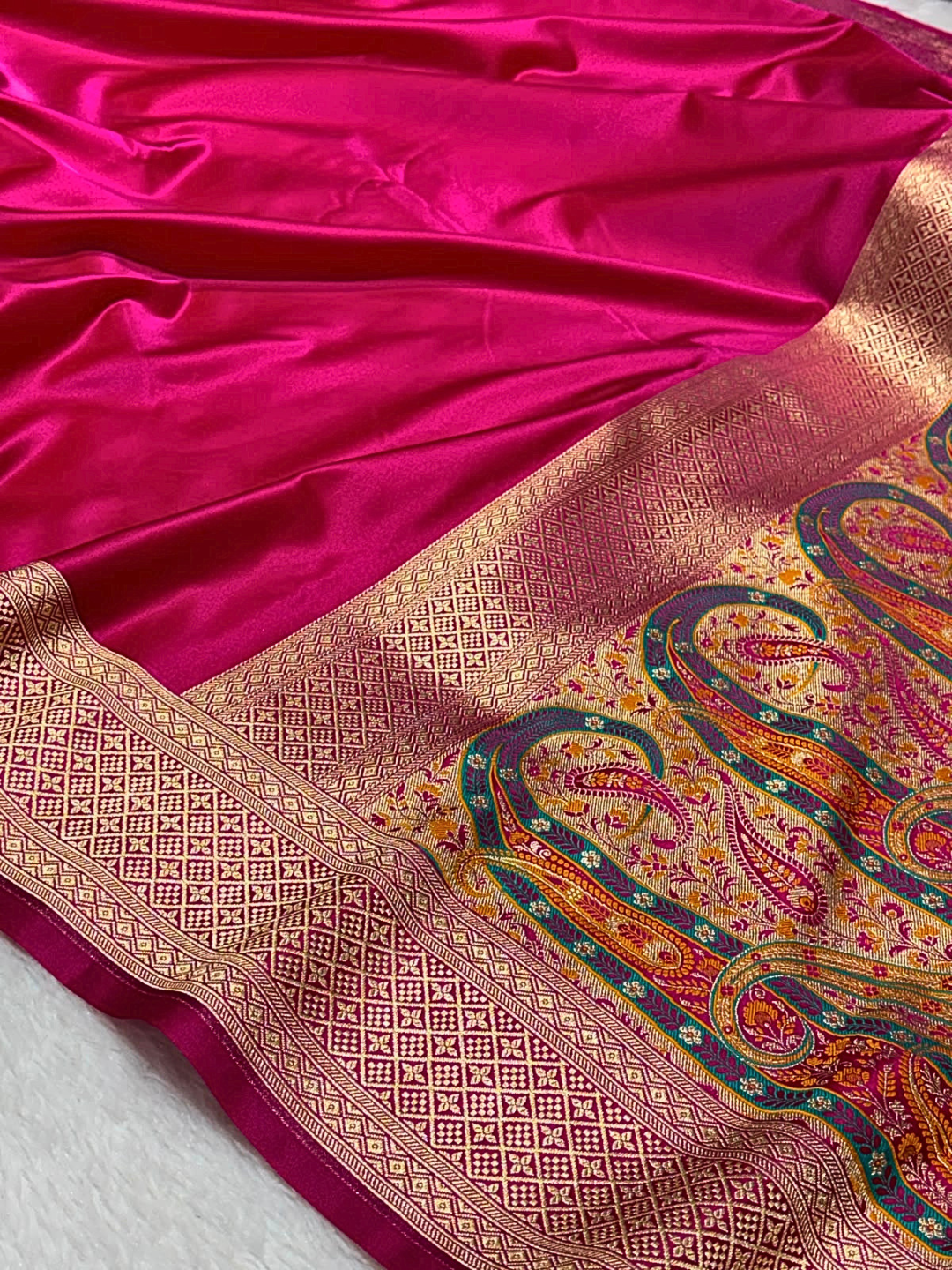 Elegant Banarasi Mashru Silk Saree for Wedding and Festive Wear