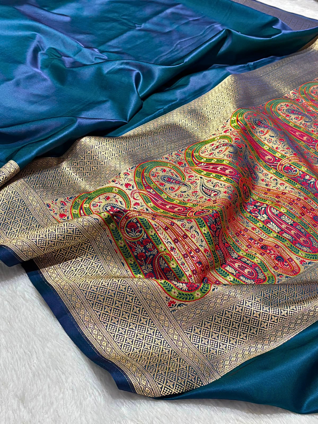 Elegant Banarasi Mashru Silk Saree for Wedding and Festive Wear