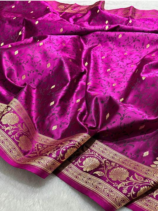 Banarasi Tanchui Mashru Silk Saree | Luxury Wedding & Party Wear Indian Silk Saree